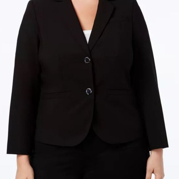 NWT CALVIN KLEIN BLACK SUIT JACKET BLAZER 24W WOMENS - Picture 1 of 7